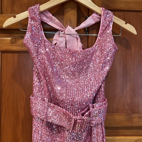 Show Me Your Mumu Pink Sequined Show Off” Jumpsuit XS - Picture 3 of 7
